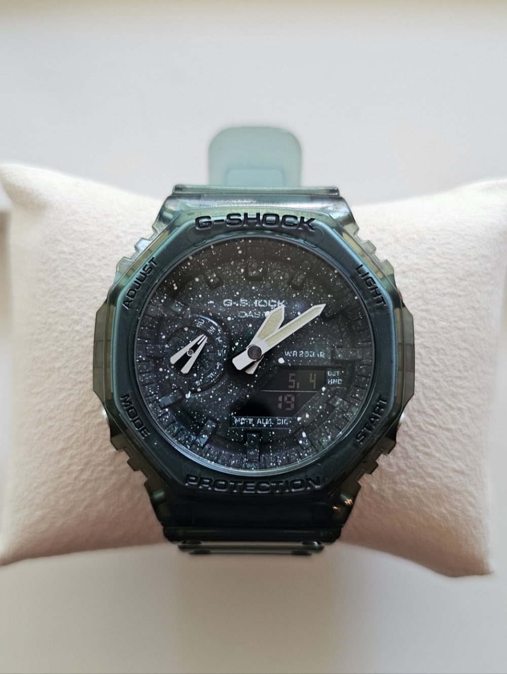Casio G-SHOCK GA-2100 w/Custom Painted Dial & Custom Dyed Straps Green & Black